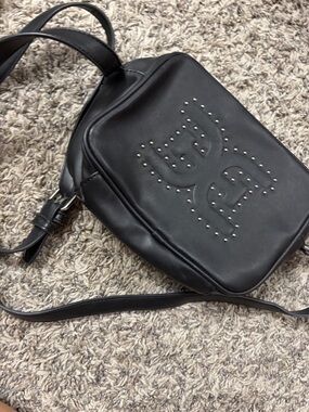 Sam Edelman Black Studded Logo Belt Bag